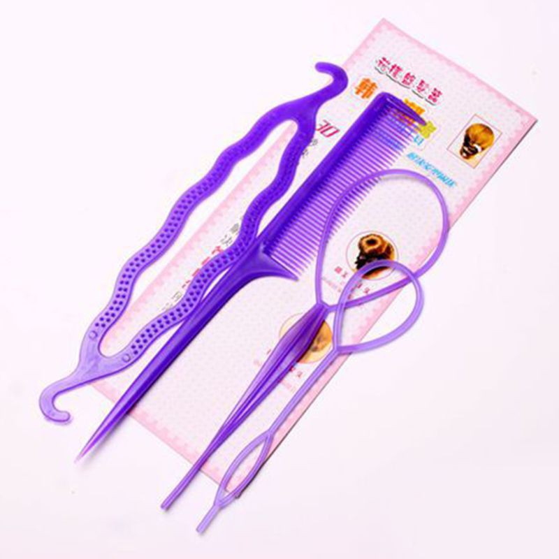 (Hàng Mới Về) Set 4 Dụng Cụ Hỗ Trợ Tạo Kiểu Tóc Diy Tiện Dụng