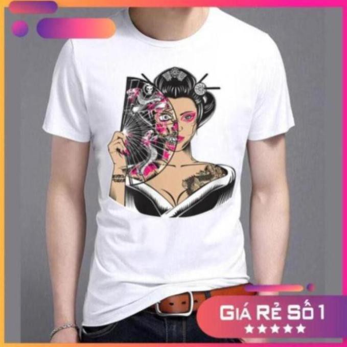 [ÁO THUN IN ĐỒNG GIÁ 65K TOÀN SHOP] - [GIẢM SẬP SÀN] Áo thun nam nữ geisha Nhật Bản 12