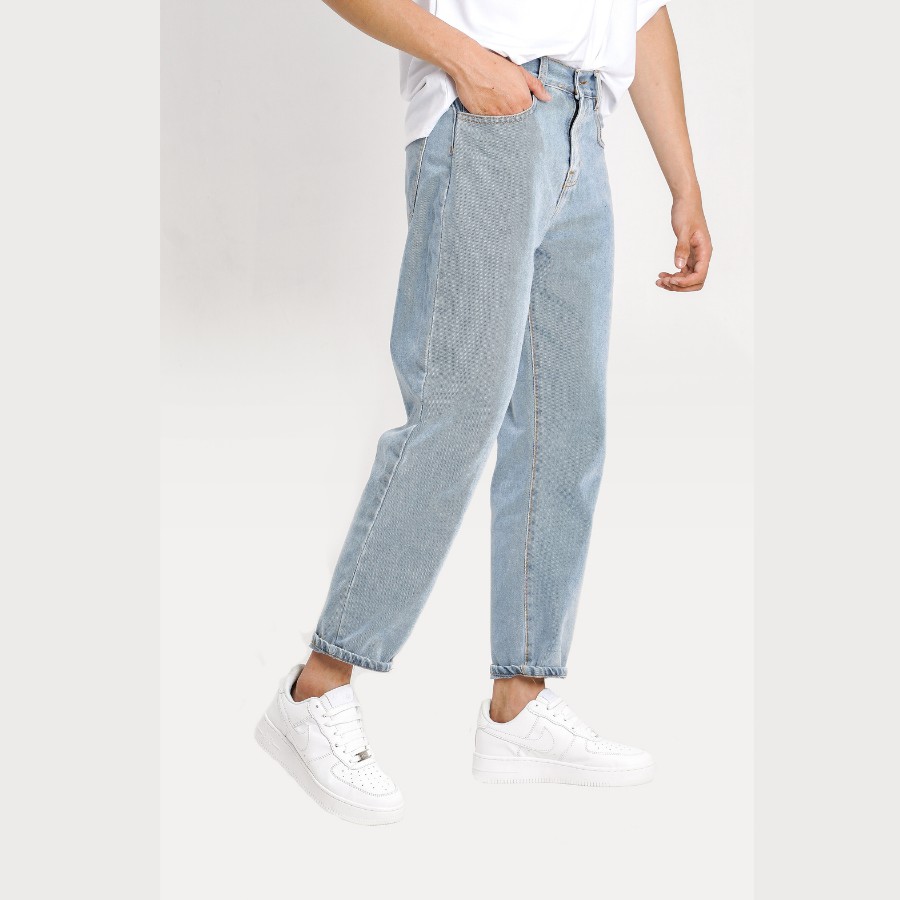 Quần Jean Baggy Nam Trơn Xanh Ống Suông Rộng Style Hàn Quốc Hàng Loại 1 (TR02)