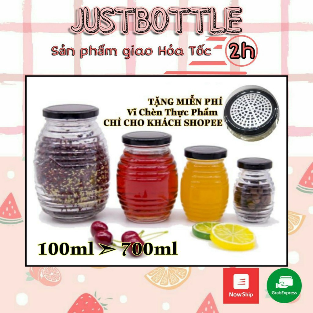 LỌ ĐỰNG MẬT ONG thủy tinh 100ml 200ml 350ml 500ml 700ml🍀HŨ THỦY TINH đựng gia vị thực phẩm ngâm mật ong | BigBuy360 - bigbuy360.vn