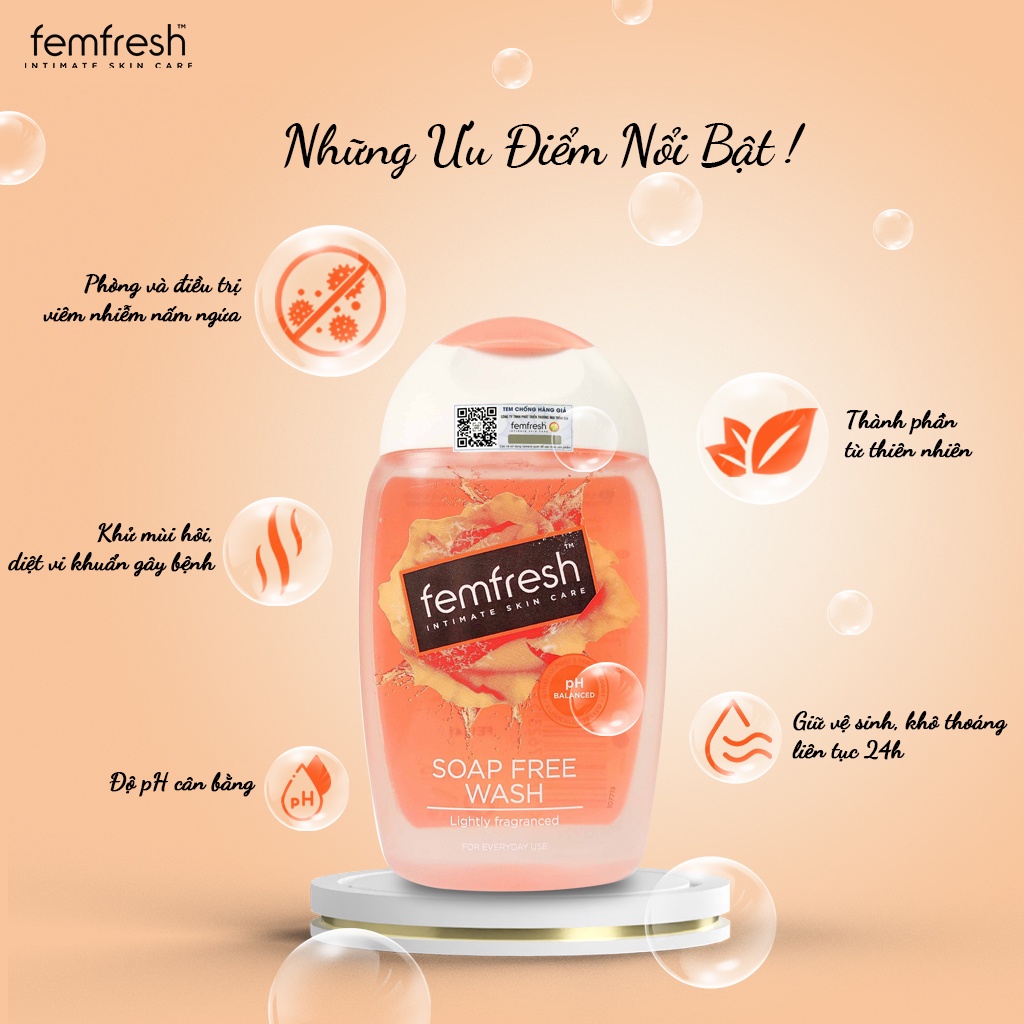 Dung Dịch Vệ Sinh Phụ Nữ Cho Vùng Kín Sạch, Thơm, Tươi Mới Suốt Ngày Dài Femfresh Daily Intimate Wash 150ml