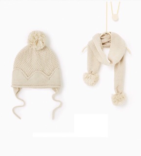 Set mũ và khăn len Zara 