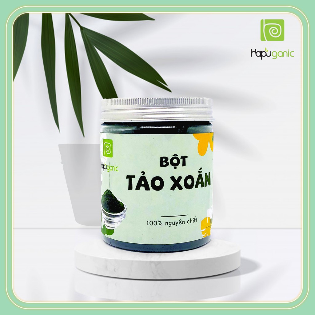 Hũ Bột Tảo Xoắn Spirulina nguyên chất 100% Hapu Organic Mặt Nạ Bột Thiên Nhiên Dưỡng Trắng Da Mờ Thâm