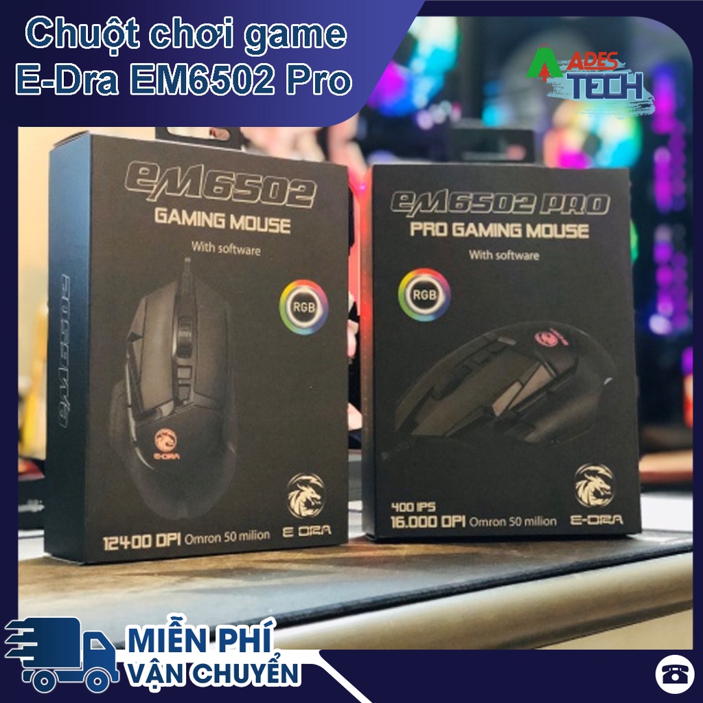 Chuột Gaming Có Dây EDRA EM6502 , EM6502 PRO  RGB LED, Chính Hãng - BH 2 Năm