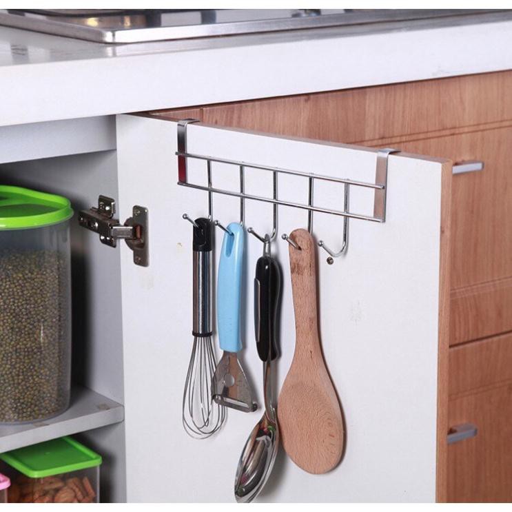 Móc treo đồ sau tủ , cửa sổ INOX thanh 5 móc bếp đa năng tiết kiệm diện tích MINI16 ( Bin Store 24h )