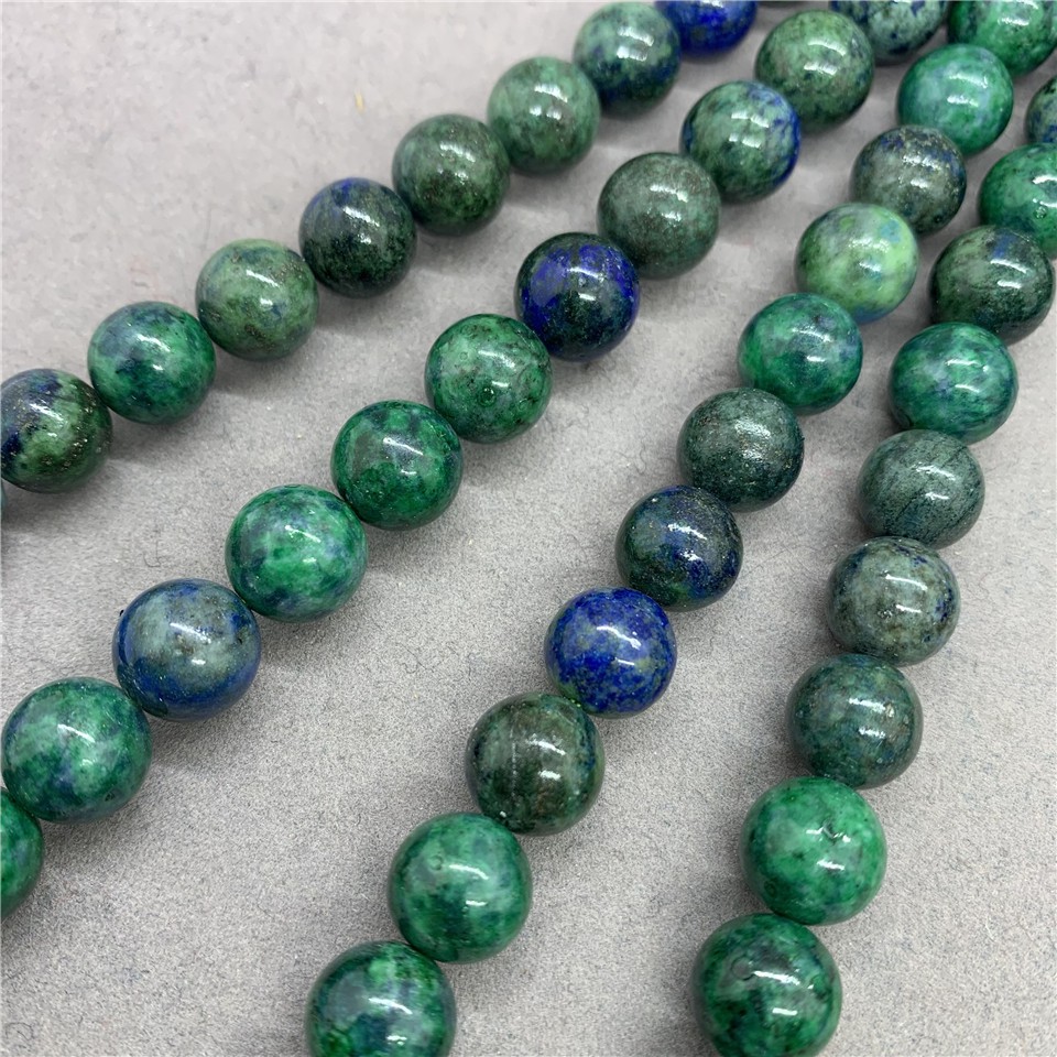 Chuỗi hạt đá ngọc lưu ly 4-12mm sang trọng màu xanh lam dáng tròn