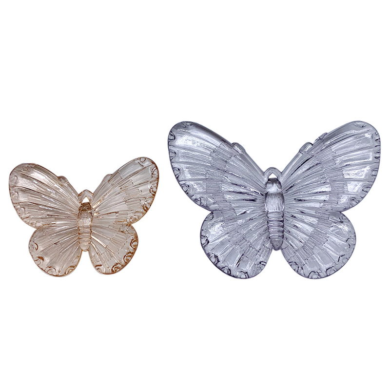 Bộ 10 phụ kiện trang trí điện thoại/túi xách tự thiết kế hình bướm màu trơn ttrong suốt dễ thương