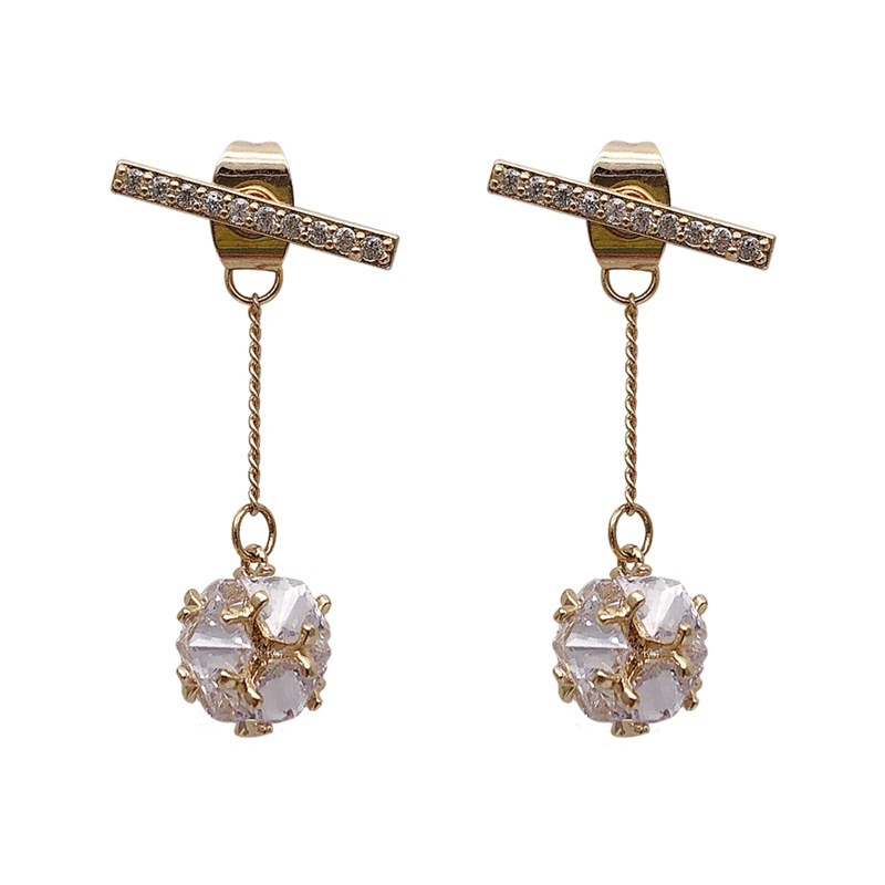 Hoa tai Rhinestone phong cách Hàn Quốc mới Hoa tai thả của phụ nữ