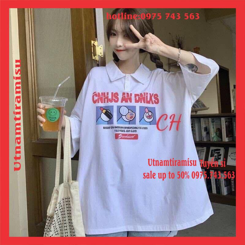 Áo thun POLO Pony Vivi  nữ tay lỡ có cổ♥️ Phông form rộng freesize unisex mặc đi học, cặp, nhóm, lớp in hình DỄ THƯƠNG | BigBuy360 - bigbuy360.vn