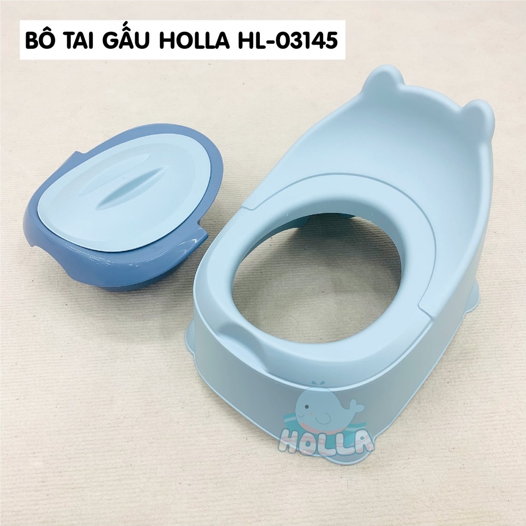 Bô ngồi có nắp đậy hình vịt - hình tai gấu HOLLA - dễ dàng tháo lắp, lau chùi vệ sinh