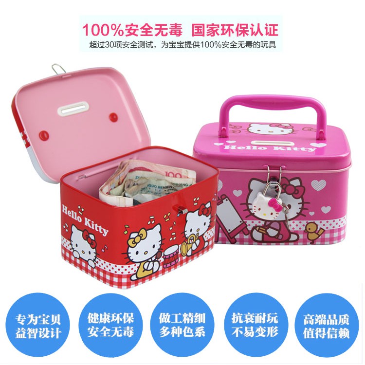 Hộp Đựng Tiền Tiết Kiệm Có Khóa Hello Kitty