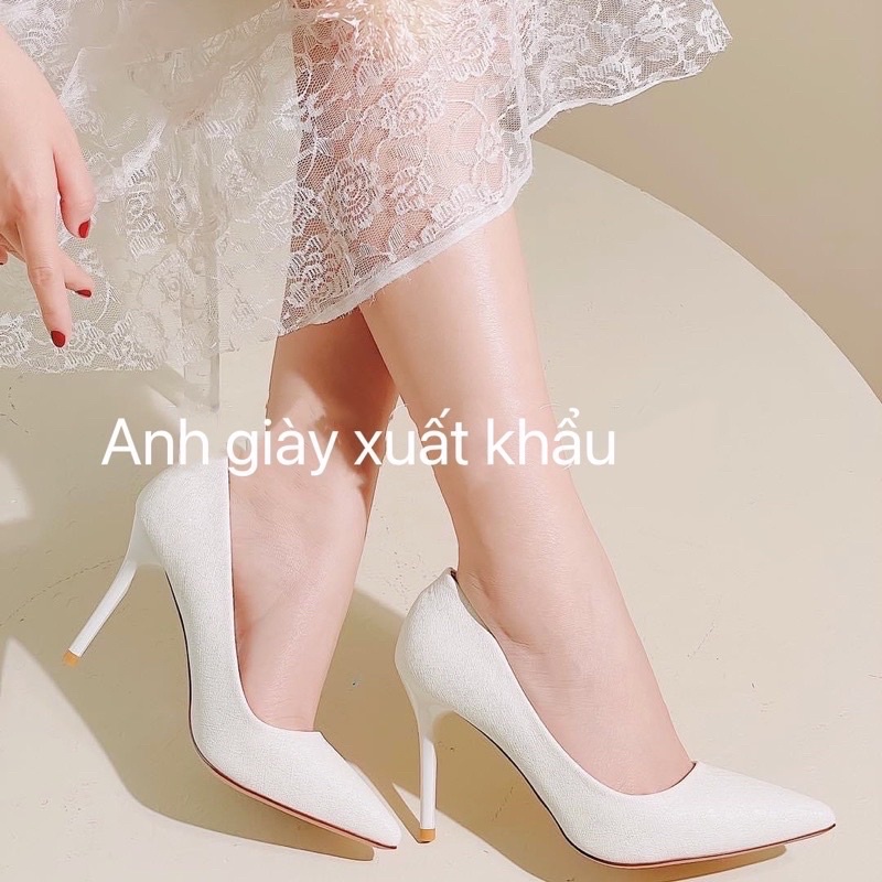 CG54 - Giày cao gót, giày cưới , giày dạ hội  da nhũ xước kim tuyến gót nhọn 9p hàng quảng châu cao cấp