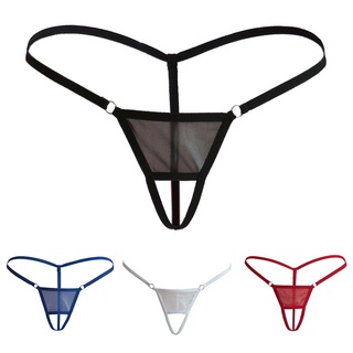 BLURVER~Men Underwear Plain Casual G string Jock strap Knickers See through Stretch