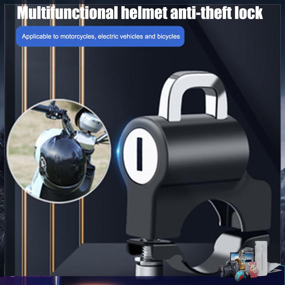 Bộ khóa mũ bảo hiểm xe đạp chống trộm thông dụng với dây đeo màu đỏ