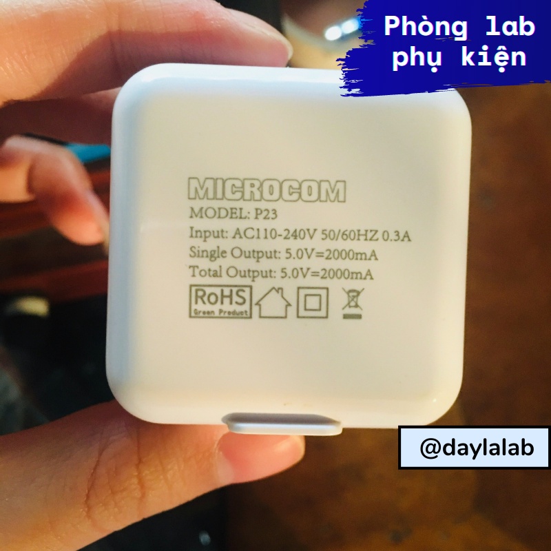 Củ sạc thông minh SMART CHARGER 2.1A Hàng chính hãng MICROCOM