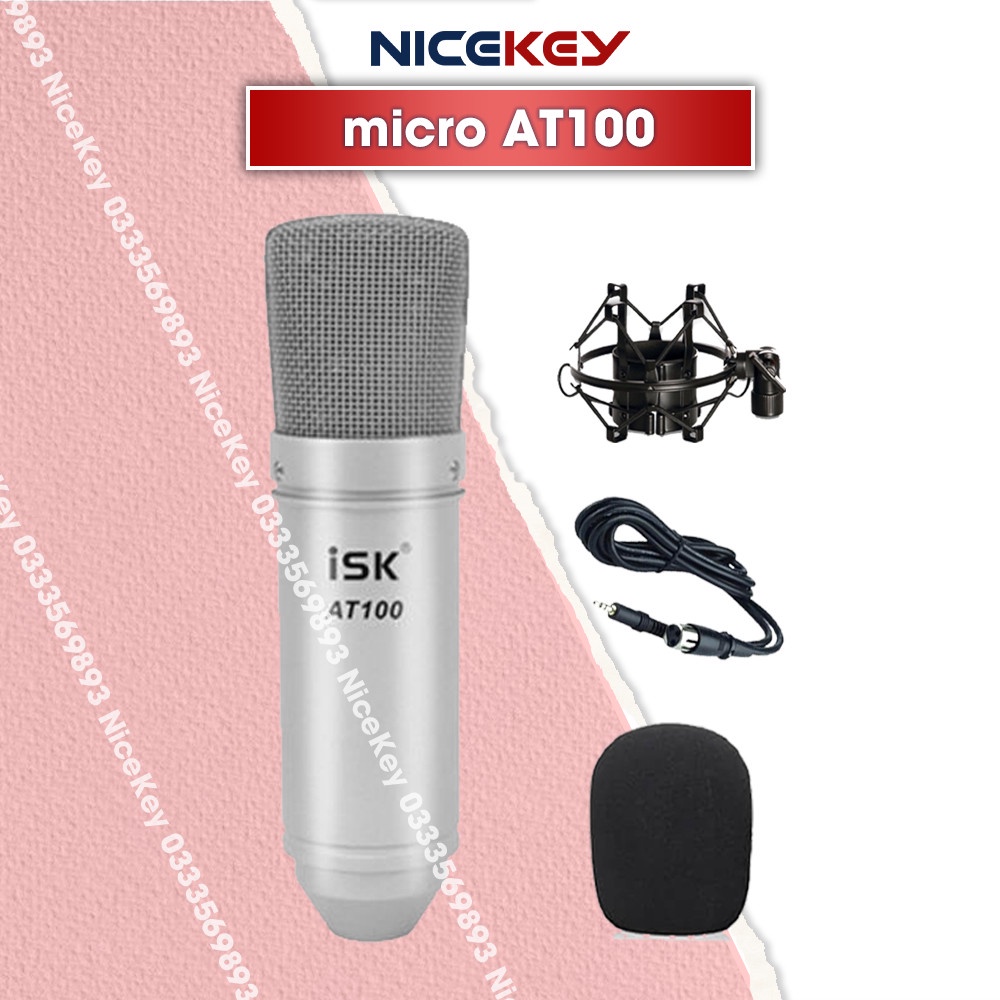 Bộ Combo Mic Thu Âm Hát Livestream Soundcard XOX K10 2020 &amp; Mic ISK AT100 ⚡BH 1 NĂM⚡ Thu Âm Điện Thoại Máy Tính