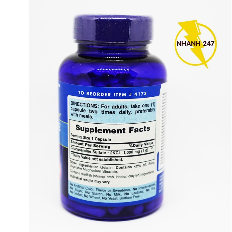 Viên uống hỗ trợ khớp Puritan's Pride Glucosamine Sulfate 1000mg 120 viên HSD tháng 1/2019