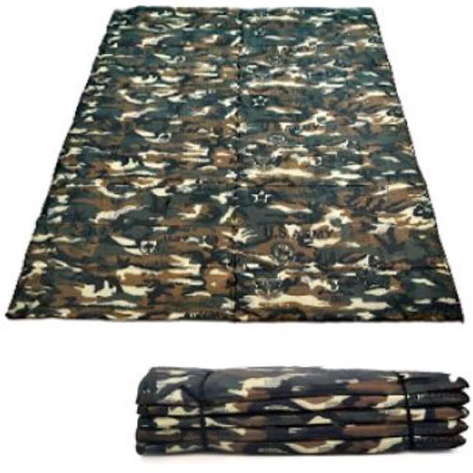 Nệm xếp văn phòng và du lịch - 2 người - size 1m4 x 1m9 - Vải dù họa tiết rằn ri lính