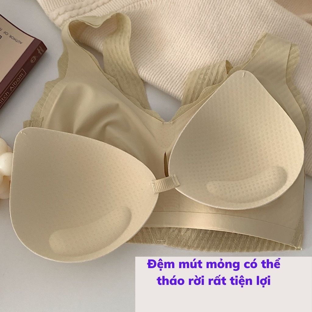 Áo ngực nữ không gọng bản to, áo lót ren mềm mại mặc thoải mái dễ chịu JOCOSI A3289