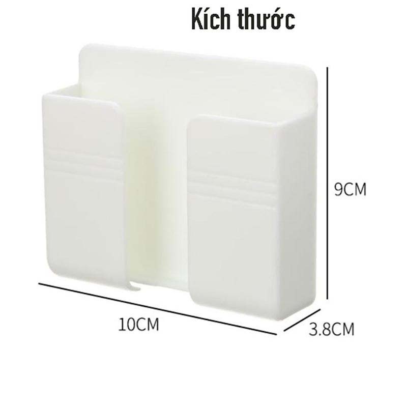 Kệ để điều khiển, điện thoại dán tường, làm từ nhựa ABS cao cấp - Giá Đỡ Sạc Điện Thoại Tiện Lợi - Có Móc Treo Giữ Dây