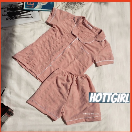 Bộ ngủ nữ mặc nhà chất đũi nhăn cao cấp hottgirl shop, đồ ngủ nữ  hottrend 2021 | BigBuy360 - bigbuy360.vn