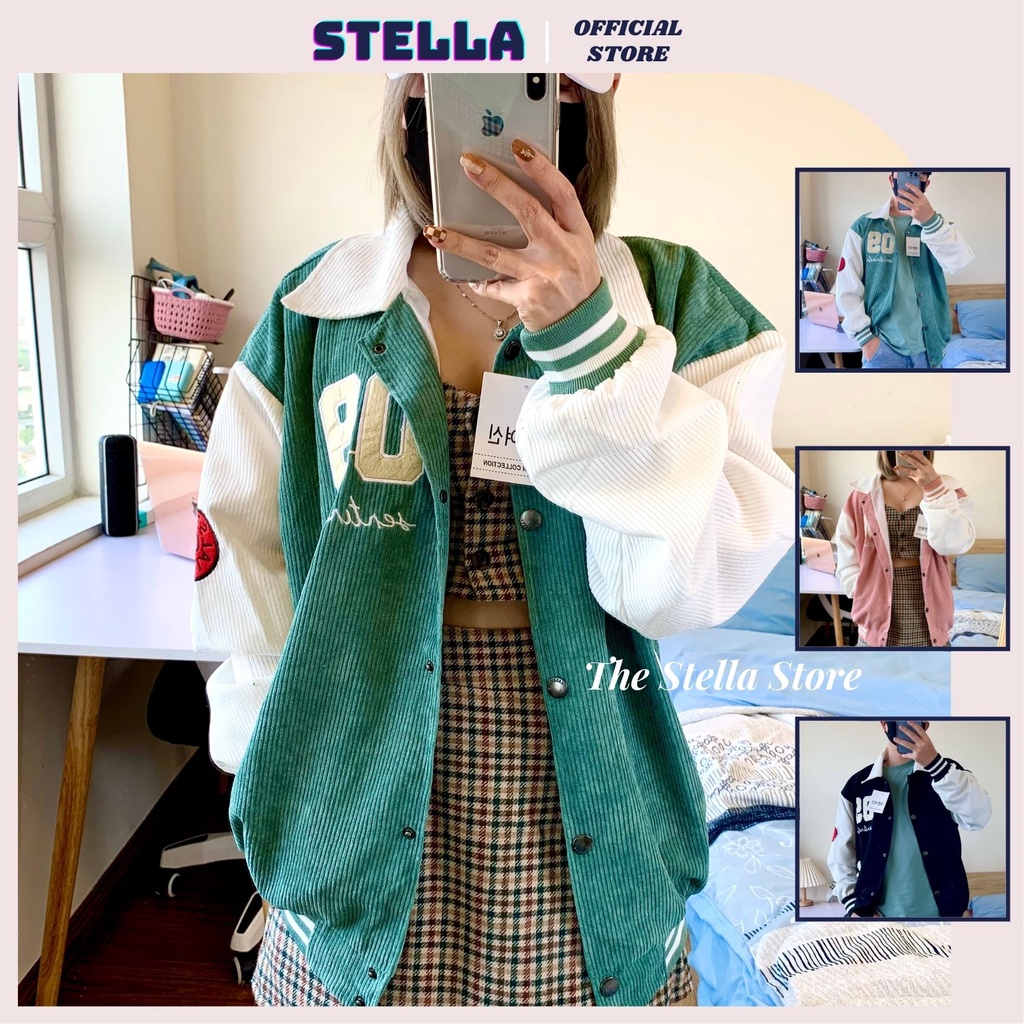 Áo Khoác Varsity Bomber 09 Chất Nhung Tăm 2 Lớp Dày Dặn Có Lót Dù Bên Trong