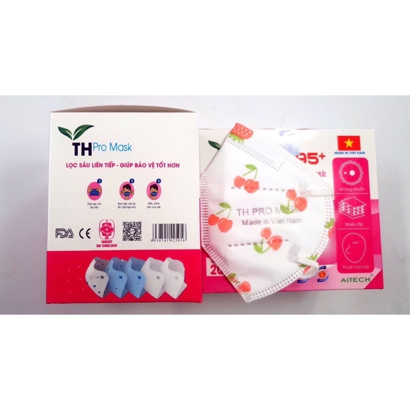 [HỘP] KHẨU TRANG Y TẾ TH PRO MASK 95+ TRẺ EM (GIAO MÀU NGẪU NHIÊN) - Azzin Store