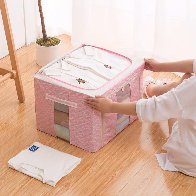 ❌Loại 1❌Hộp Đựng Quần Áo Chăn Màn Đồ Chơi Khung Thép Cao Cấp Loại To Tiện Lợi 66 Lit  88306 Koreastore88