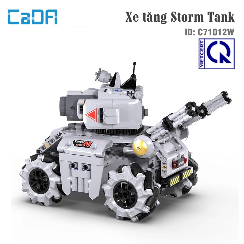 Đồ chơi lắp ráp điều khiển từ xa Xe tăng Storm Tank - CADA C71012W điều khiển bằng tay cầm và app điện thoại