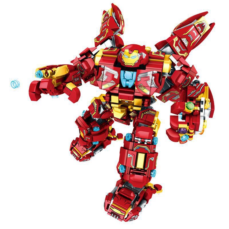 Đồ Chơi Lắp Ráp Kiểu LEGO Robot Người Sắt IronMan MK44 Steel Mecha Và Găng Tay Vô Cực LY76038-13 Với 820+ Mảnh Ghép