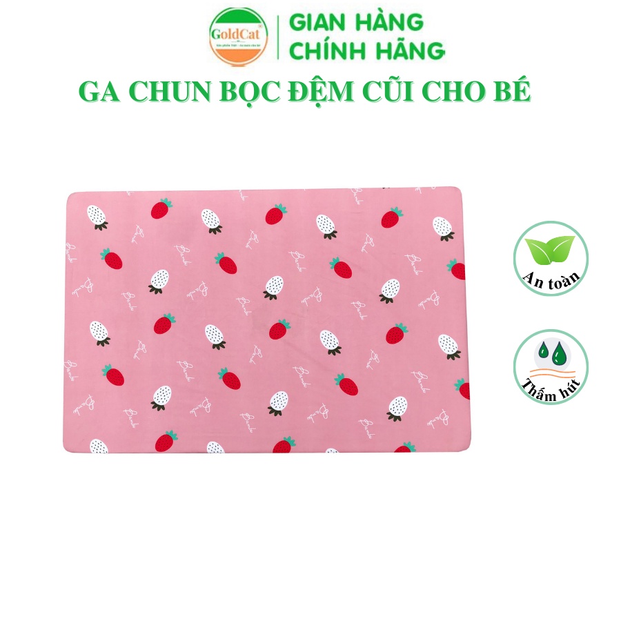 Ga Chun Bọc Đệm Cũi GOLDCAT G72 Chất Vải Cotton Mềm Mại, Bo Chun Ôm Đệm, Kích Thước 72x110 Dành Cho Cũi 80x120