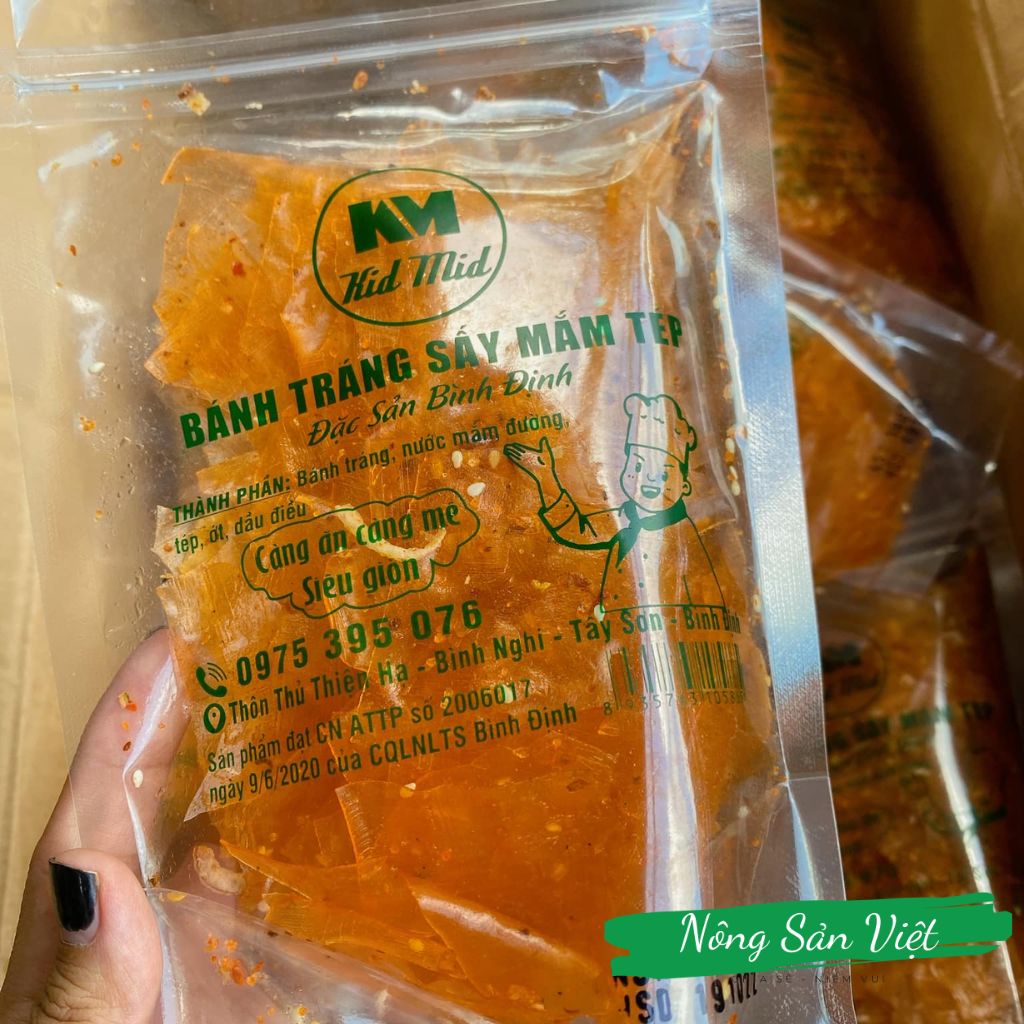 Bánh tráng sấy mắm tép đặc sản Bình Định bánh tráng mắm tép ngon giòn ăn là mê - 04100193