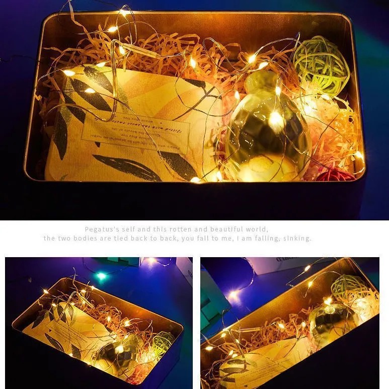 Dây đèn led trang trí fairylight đom đóm có sẵn pin dài 1m-2m-3m