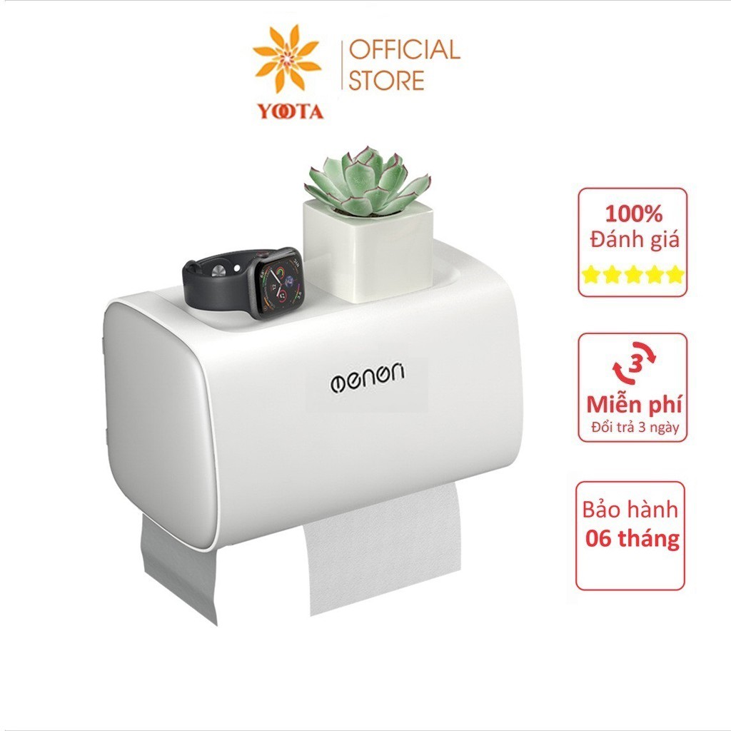 Hộp Đựng Giấy Vệ Sinh EONON Hình Vuông Lắp Đặt Dán Tường Cao Cấp