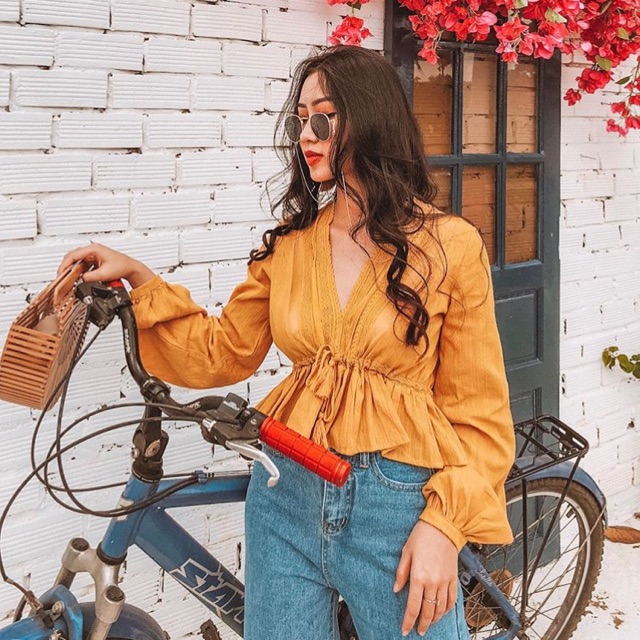 Áo dài tay vintage milinaa