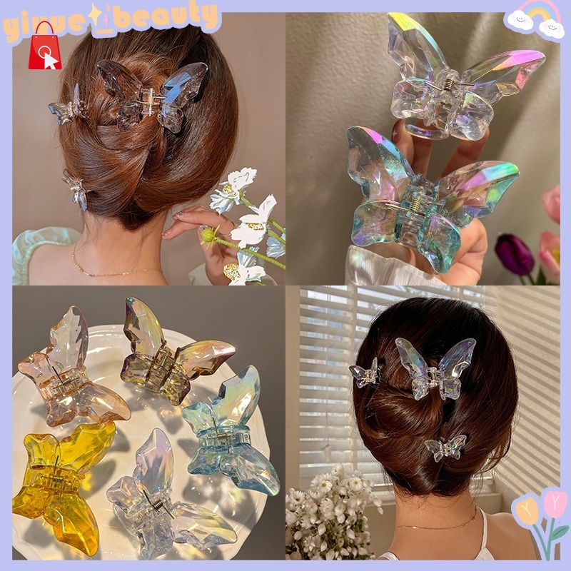 Kẹp Tóc Hình Bướm Trong Suốt Nhiều Màu Thời Trang Mùa Hè Cho Nữ JP1