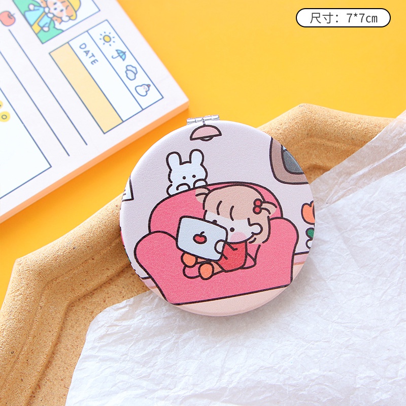 Gương trang điểm mini 2 mặt cầm tay siêu gọn, Dụng cụ make up cutephomaique, Gương mini tiện dụng dễ dùng