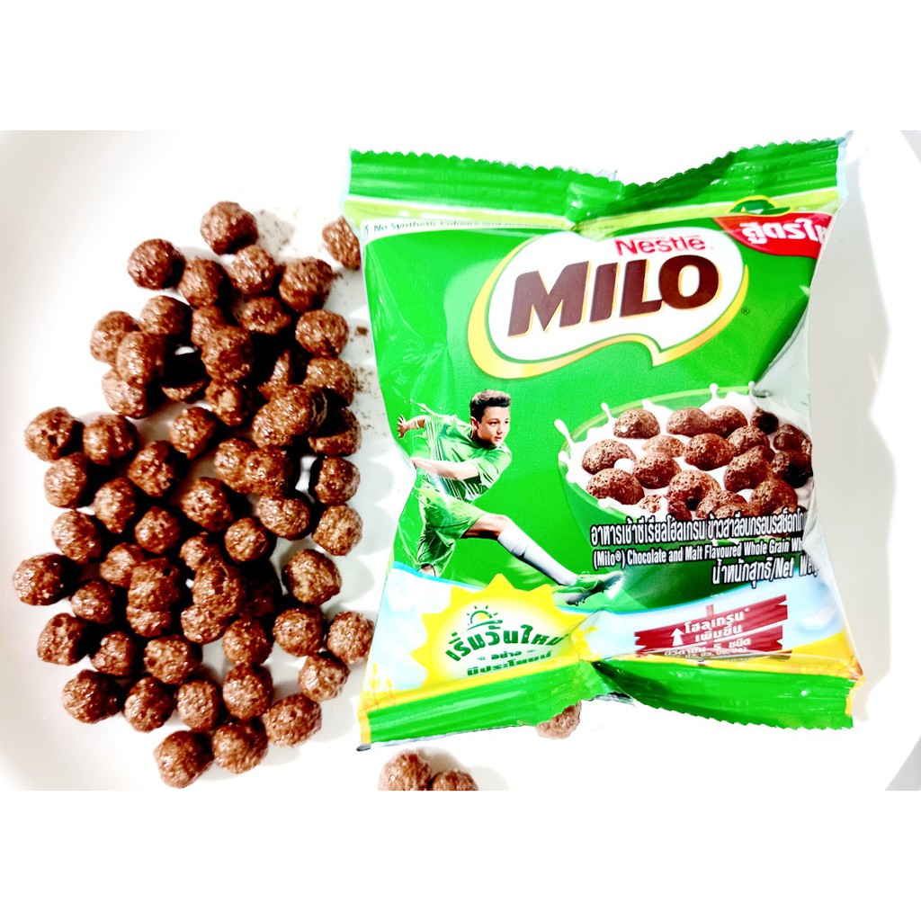 lốc 12/14 gói bánh ngũ cốc ăn sáng milo vị socola gói 15gr, thái lan