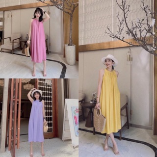 VÁY SUÔNG MAXI CỔ YẾM ĐŨI