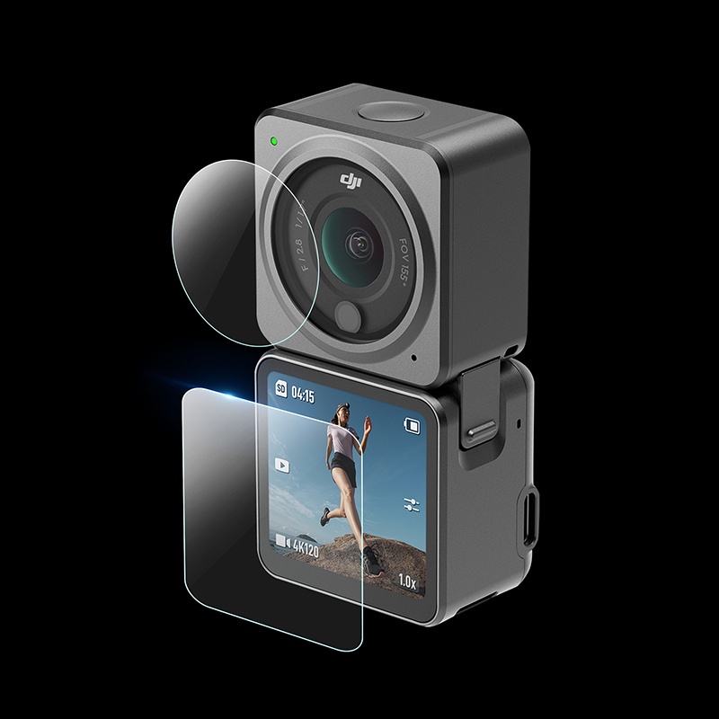 Set 2 kính cường lực 9H chống trầy cho DJI Osmo Action 2