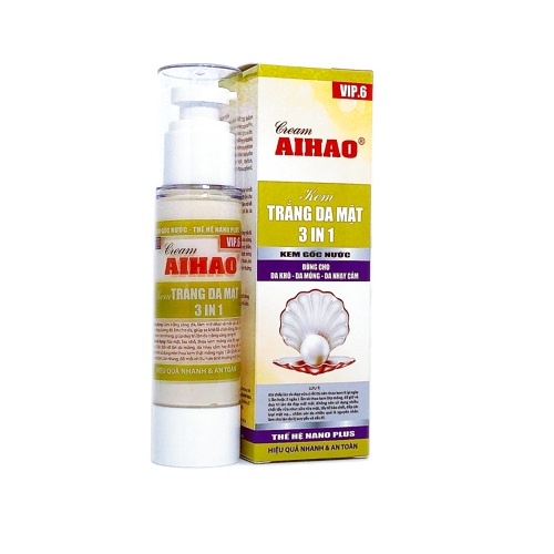 Kem dưỡng trắng da mặt 3 in 1 Vip 6 Aihao