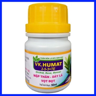 Vk humat lọ 50ml, phân bón lá sinh học mập thân, dày lá, vọt đọt