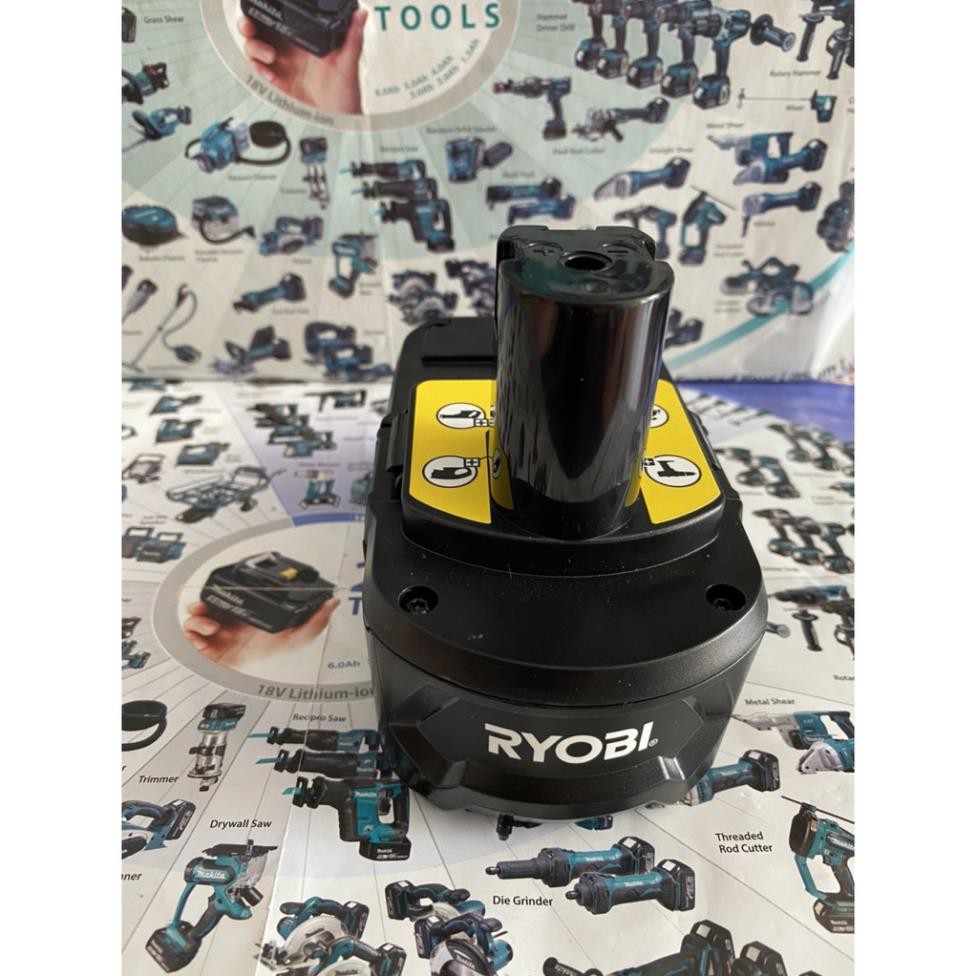 Vỏ và mạch full tem Ryobi 18V 5S 2P pin Lion, nhận sạc zin.