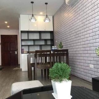Cuộn 10m giấy dán tường gạch trắng
