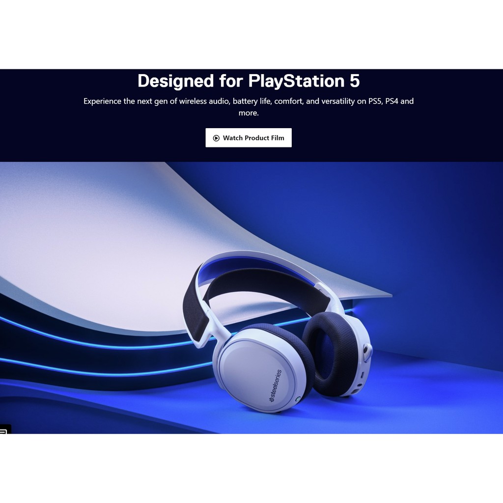 Tai nghe không dây chơi game Steelseries Arctis 7P cho Playstation (trắng)