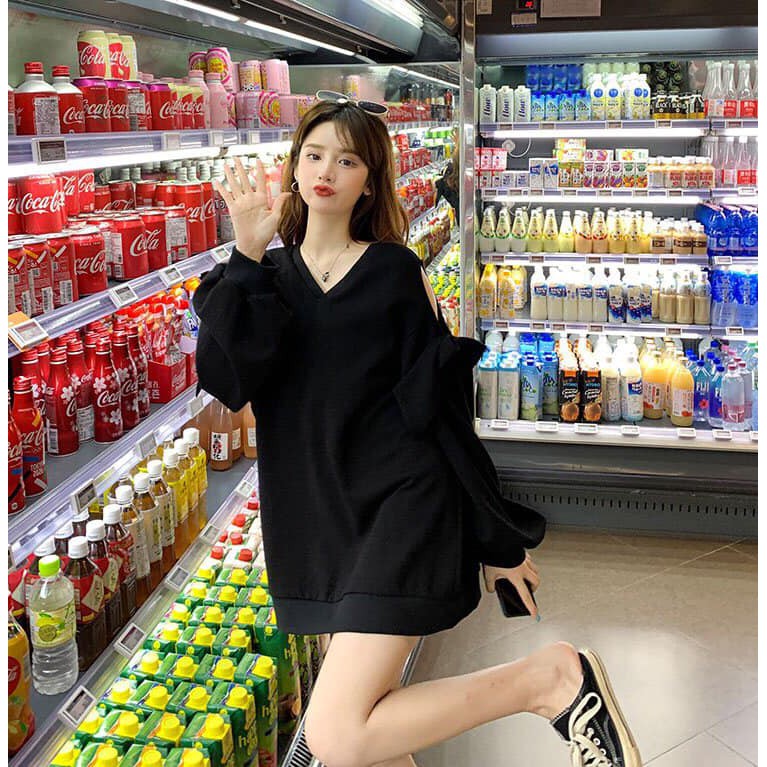 Áo sweater nữ TAY PHỒNG NƠ phom to chất nỉ dày dặn giá siêu rẻ A10D | BigBuy360 - bigbuy360.vn
