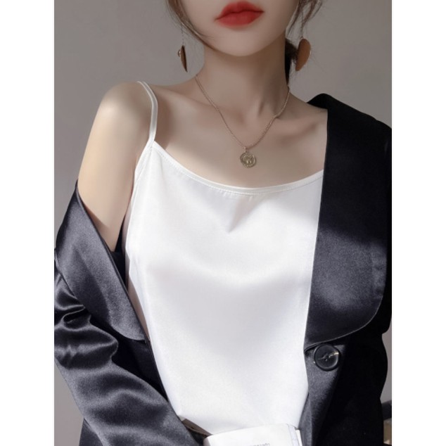 Áo Hai Dây Hai Mảnh Bằng Lụa Dáng Ngắn Thời Trang Dành Cho Nữ | BigBuy360 - bigbuy360.vn