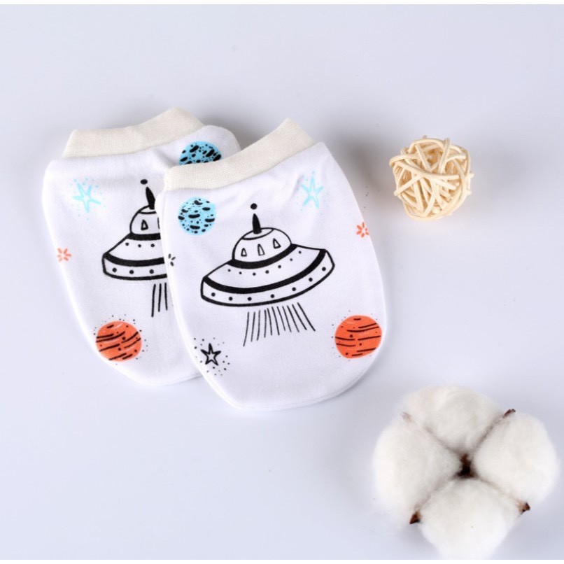 Bao tay cho bé sơ sinh cao cấp dây nơ rút tiện lợi dễ thương, chất liệu cotton dày dặn