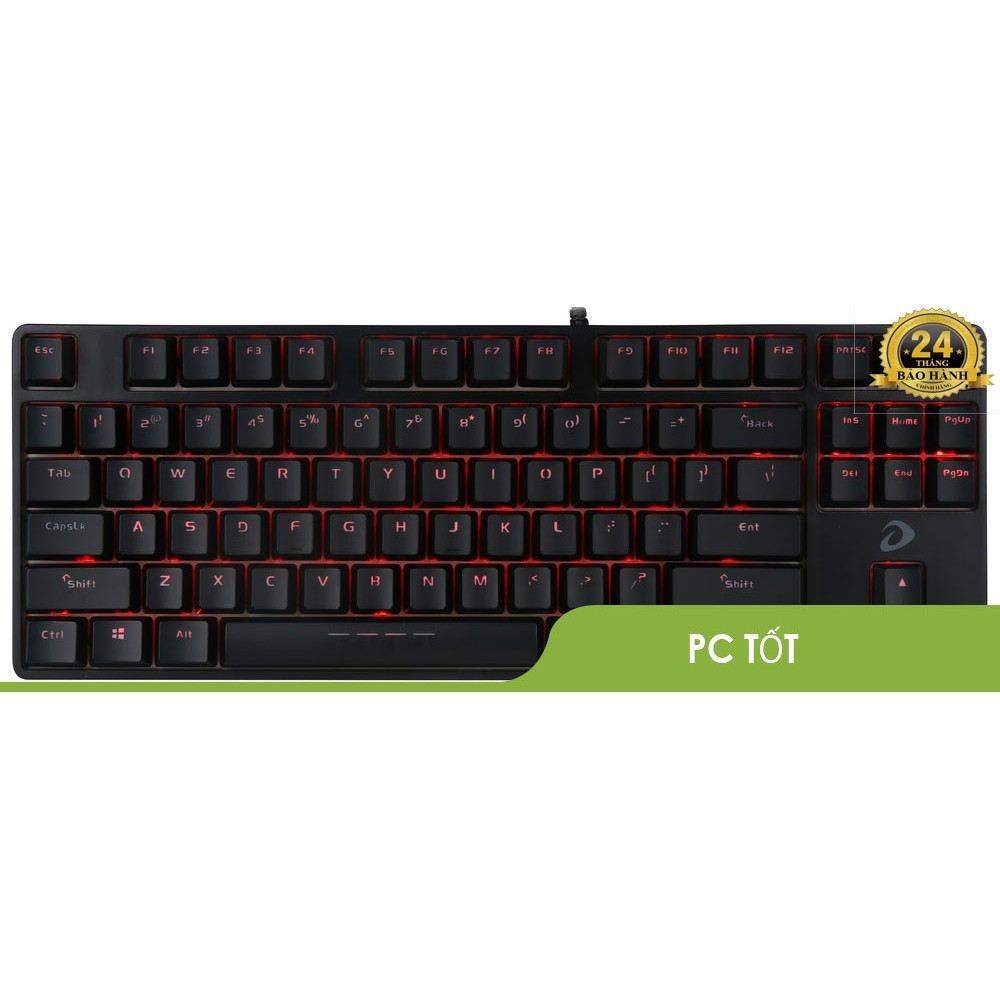 Bàn phím cơ Gaming DAREU DK87/EK87-Black (RED Led, Brown,Blue, Red switch)