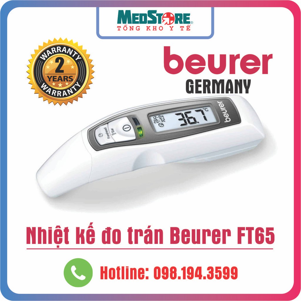 Nhiệt kế điện tử hồng ngoại Beurer FT65 đo trán, tai, đồ vật [CHÍNH HÃNG ĐỨC] - máy đo thân nhiệt